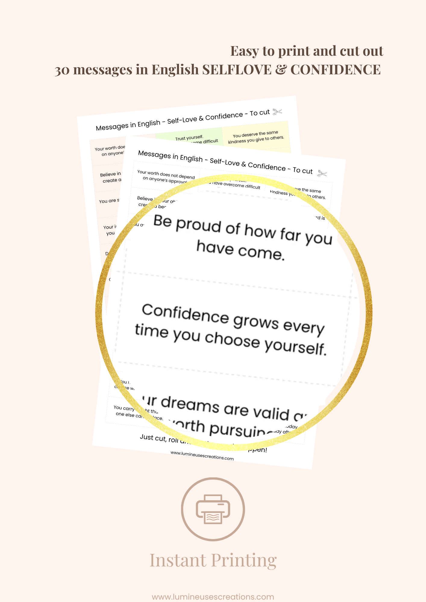 SELF-LOVE & CONFIDENCE - 30 inspirational messages (digital version) | Download