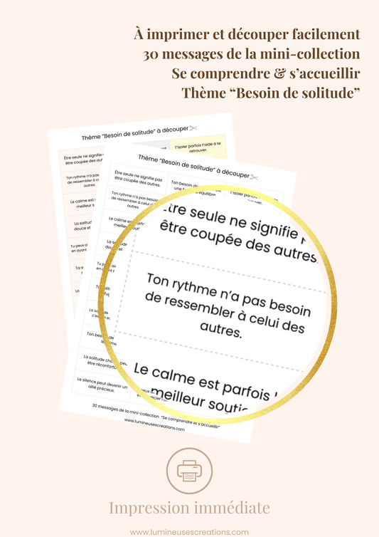 LE BESOIN DE SOLITUDE - Messages inspirants (version numérique)