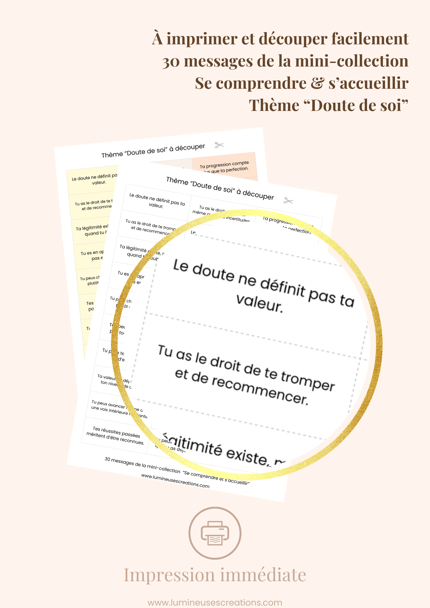 LE DOUTE DE SOI - Messages inspirants (version numérique)