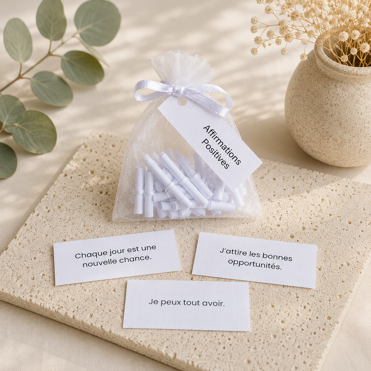 AFFIRMATIONS POSITIVES - Sachet 30 messages inspirants à piocher