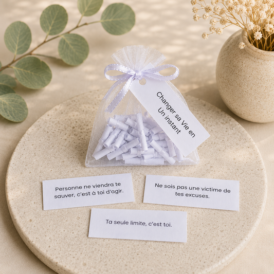 CHANGER SA VIE EN UN INSTANT - Sachet 30 messages inspirants à piocher