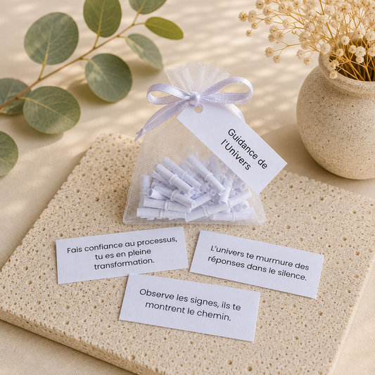 GUIDANCE DE L'UNIVERS - Sachet 30 messages inspirants à piocher