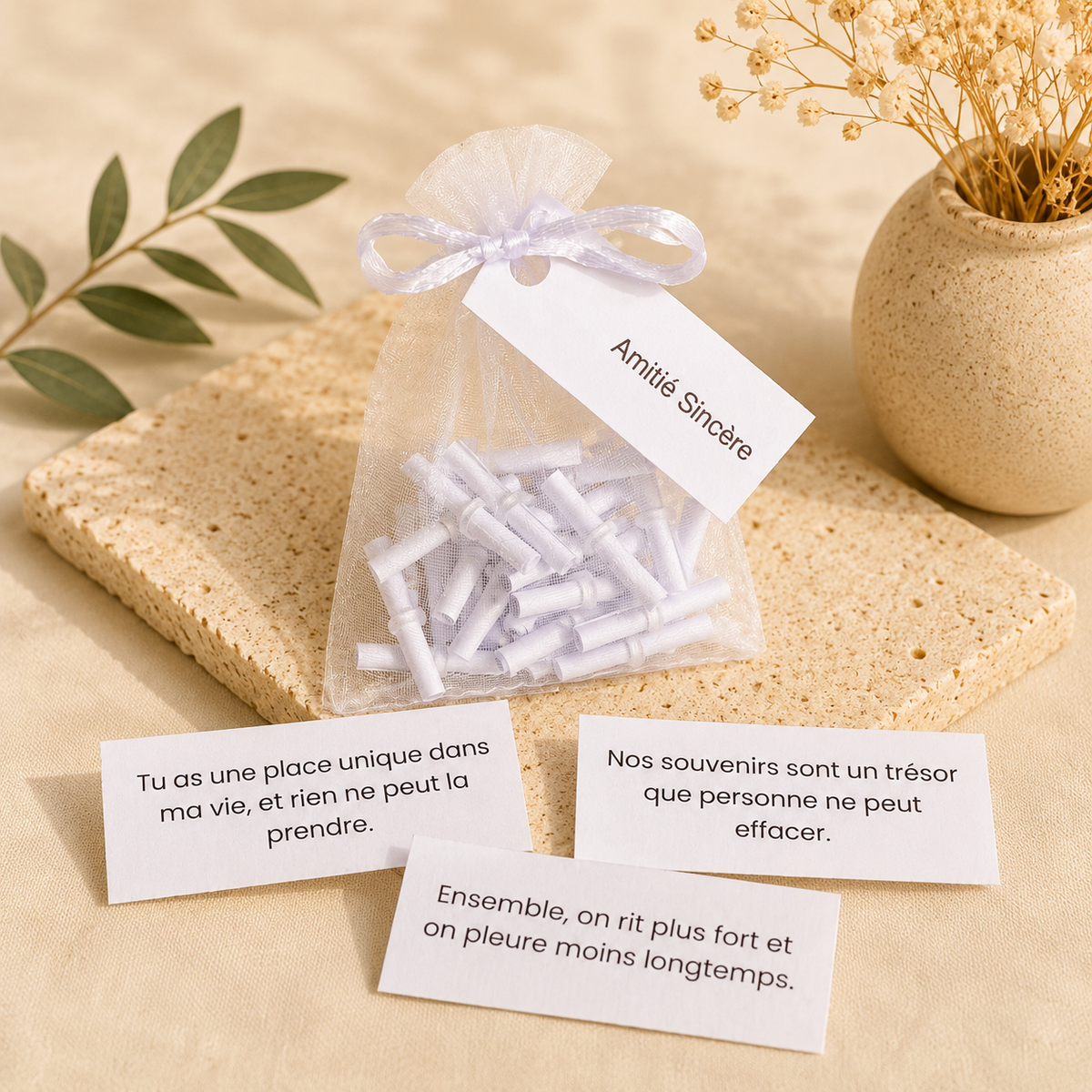 AMITIÉ SINCÈRE  - Sachet de 30 messages inspirants à piocher