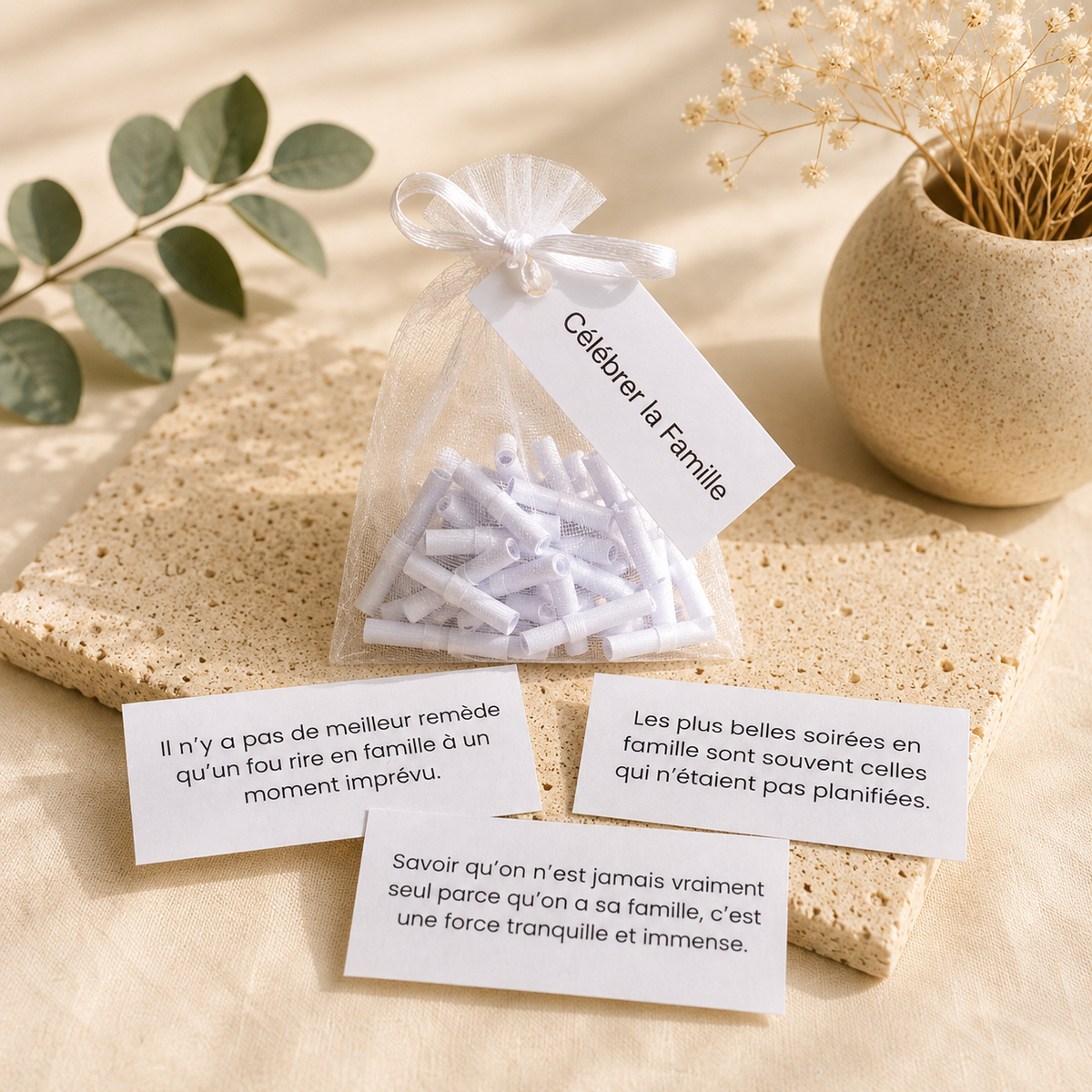 CÉLÉBRER LA FAMILLE - Sachet de 30 messages inspirants à piocher