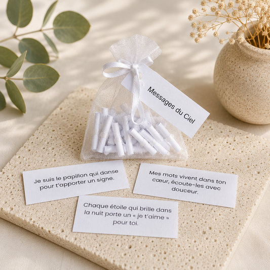 MESSAGES DU CIEL - Sachet 30 messages inspirants | Deuil & Mémoire des défunts