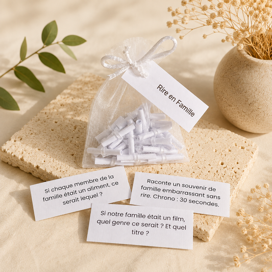 RIRE EN FAMILLE - Sachet de 30 messages inspirants à piocher