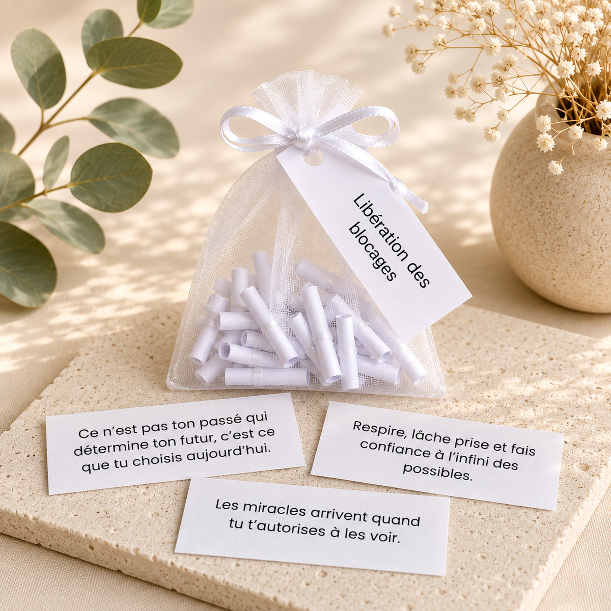 LIBÉRATION DES BLOCAGES & CROYANCES LIMITANTES - Sachet 30 messages inspirants