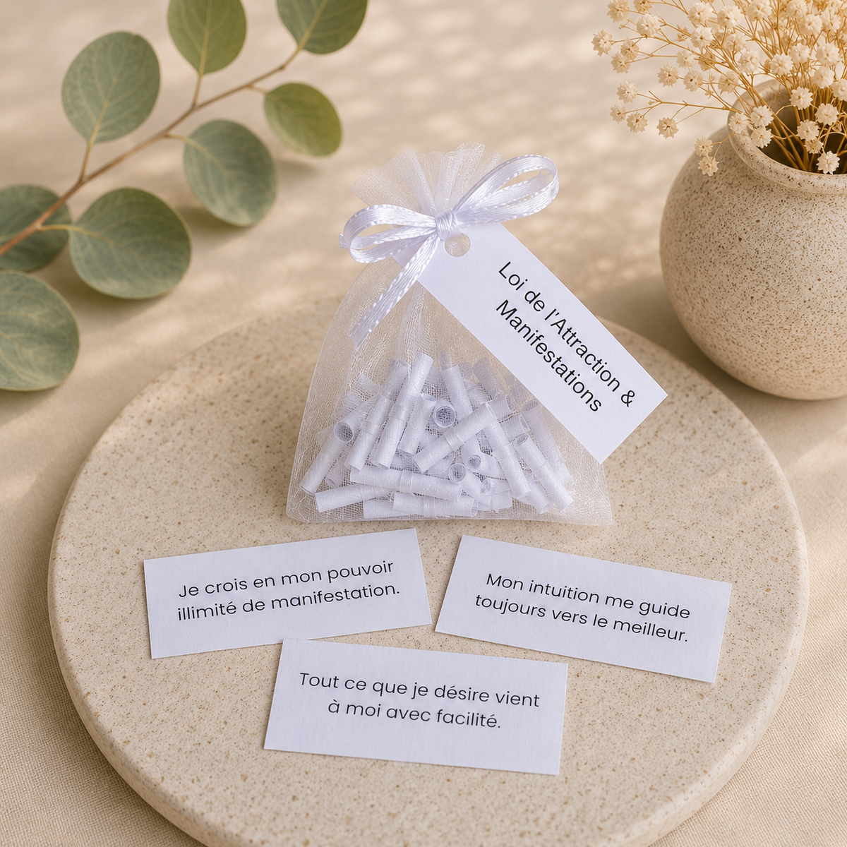 LOI DE L'ATTRACTION & MANIFESTATION - Sachet 30 messages inspirants à piocher