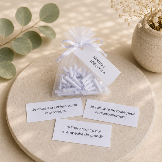 MANTRAS D'ÉLÉVATION - Sachet 30 messages inspirants à piocher