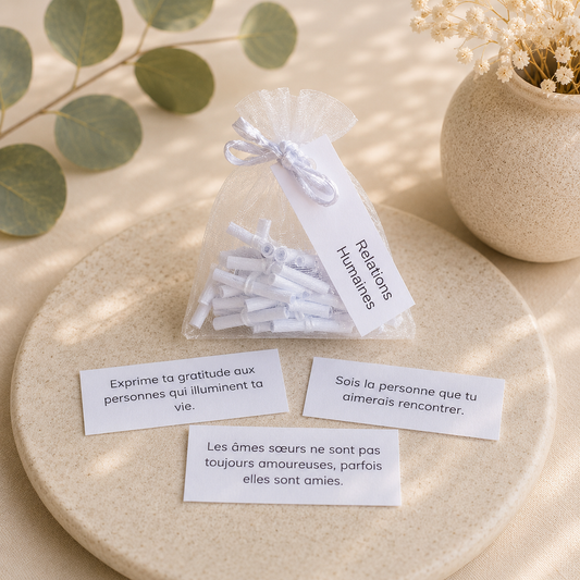 RELATIONS HUMAINES - Sachet 30 messages inspirants à piocher